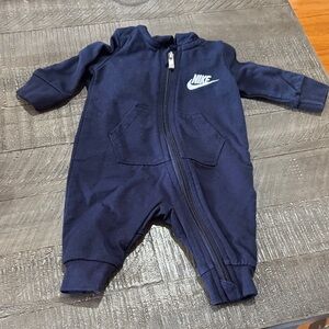 Nike navy blue newborn one piece zip up